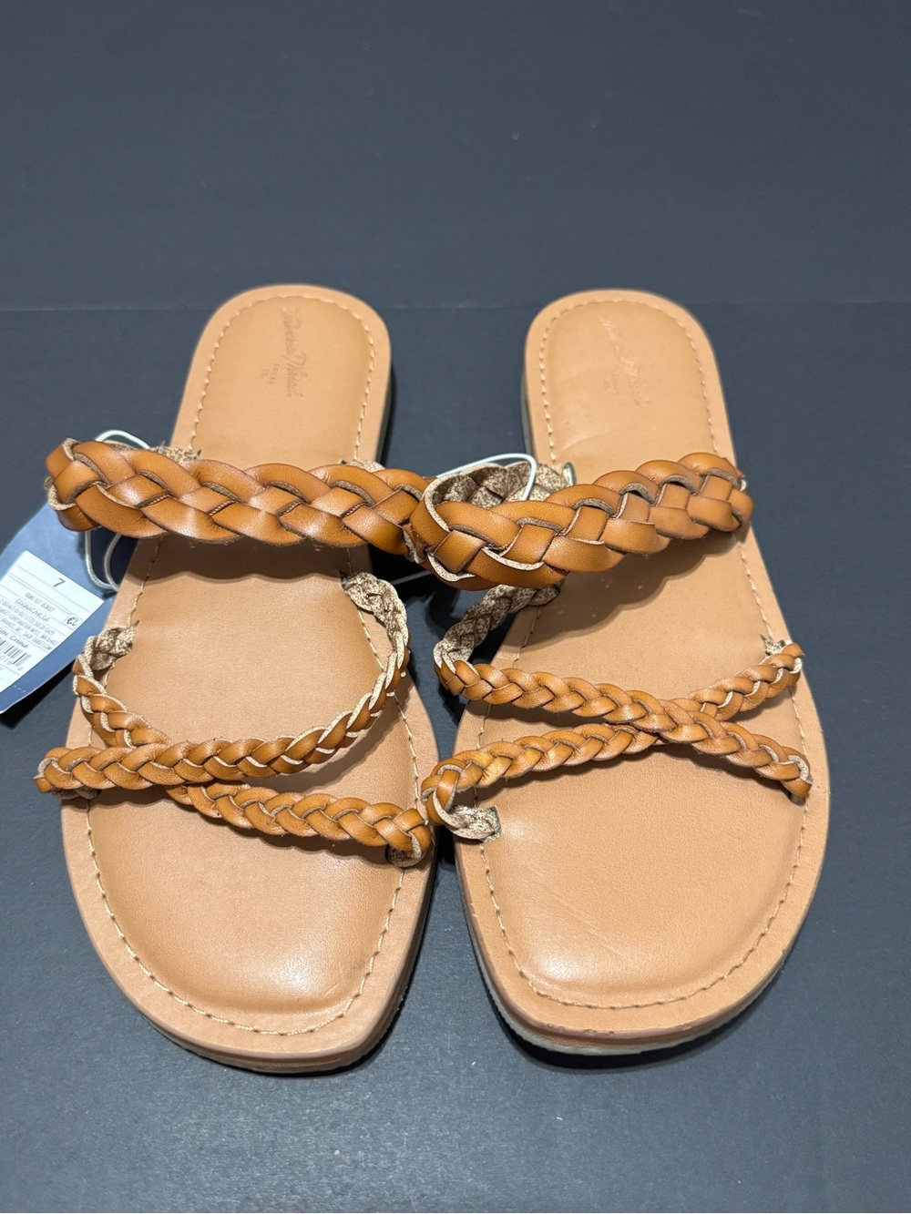 Universal Thread Braided Slide Sandals in Tan